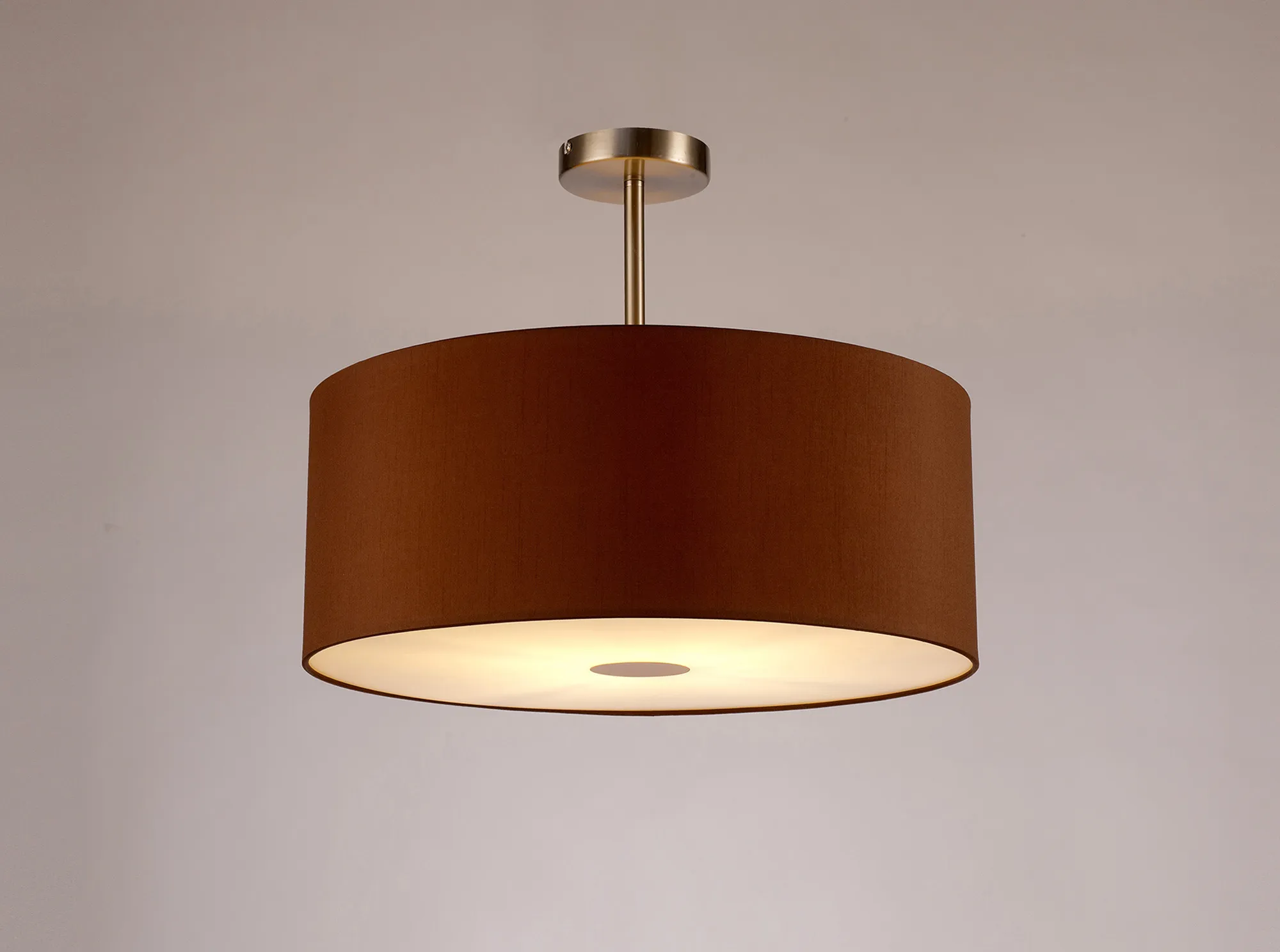 Baymont 50cm Semi Flush 1 Light Satin Nickel, Raw Cocoa/Grecian Bronze, Frosted Diffuser DK0266  Deco Baymont SN RC